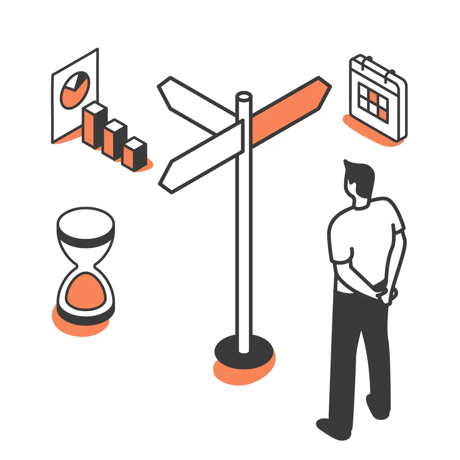 image illustrant un business analyste qui étudie les options via les critères d'évaluation et d'acceptation