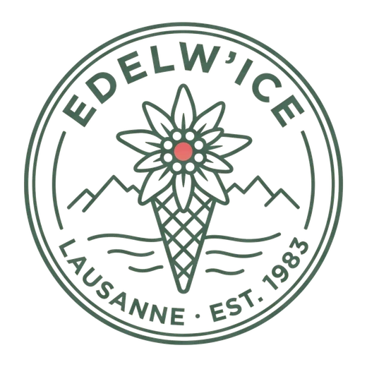 Sceau d'Edelw'ice, glacier artisanal à Lausanne depuis 1983
