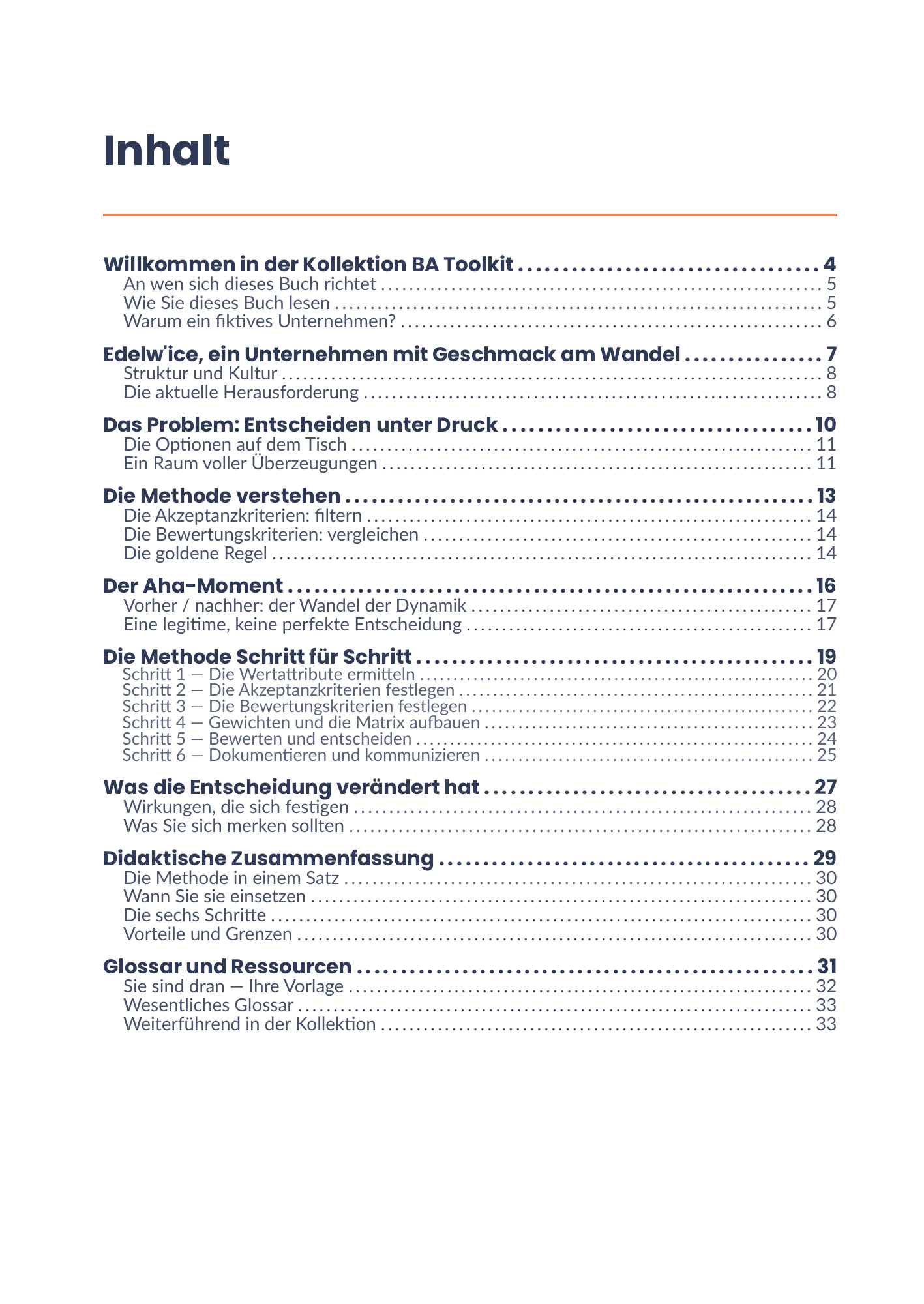 Vollständiges Inhaltsverzeichnis des E-Books 01 - Critères d’évaluation et d’acceptation