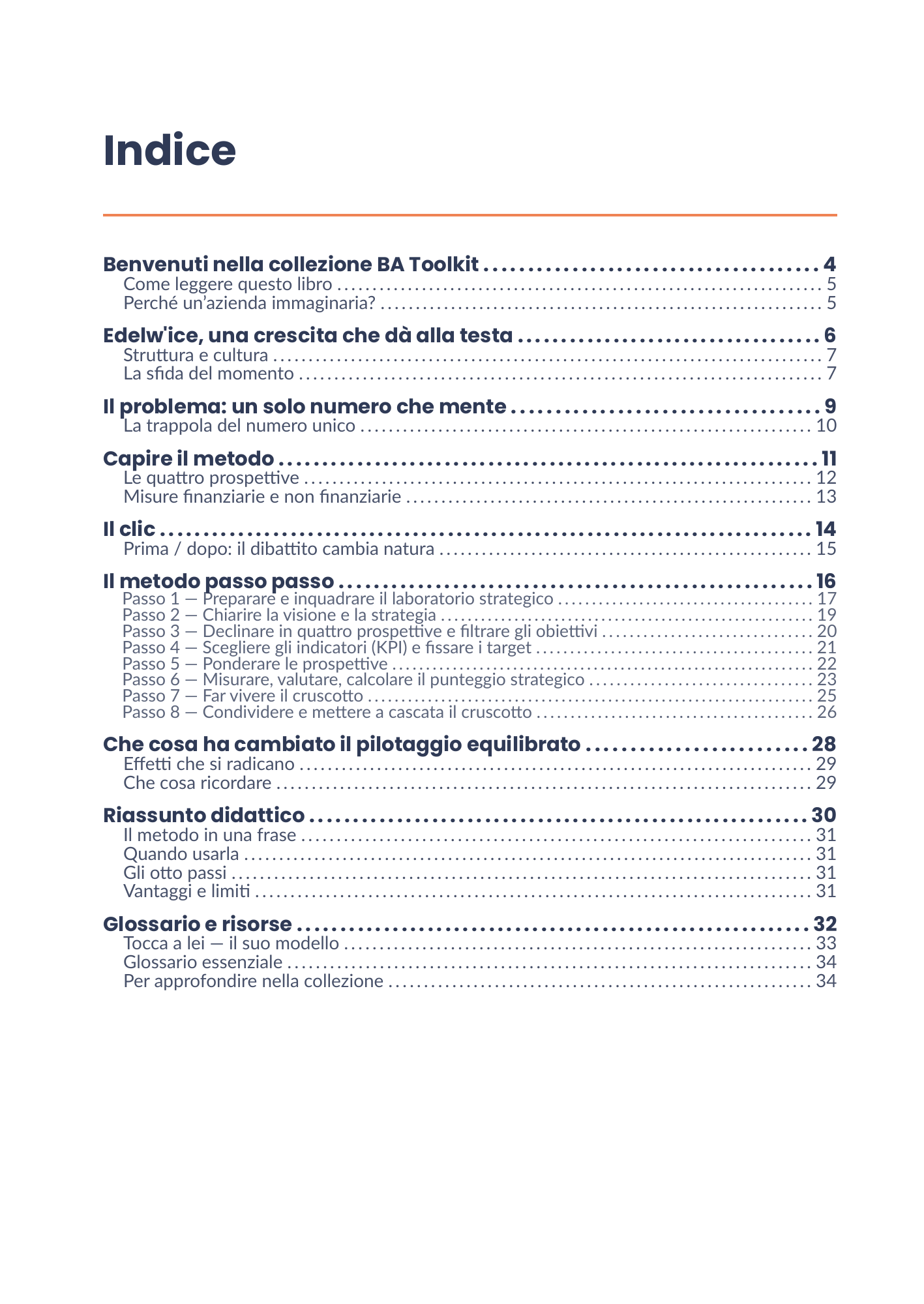 Indice completo dell'eBook 03 - Tableau de bord prospectif