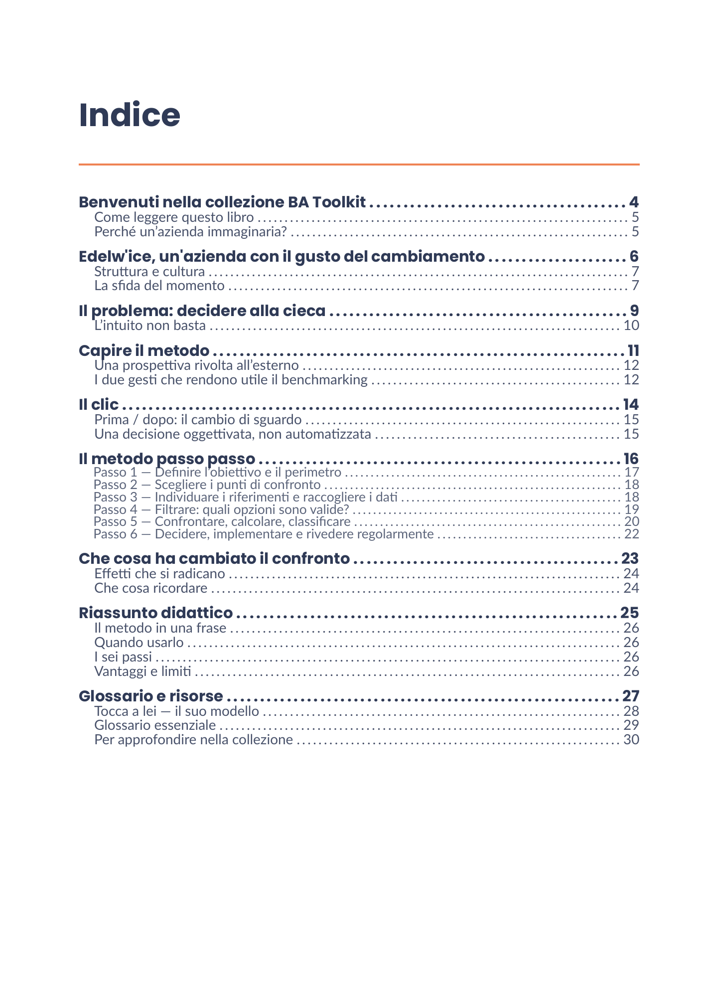 Indice completo dell'eBook 04 - Benchmarking et analyse du marché
