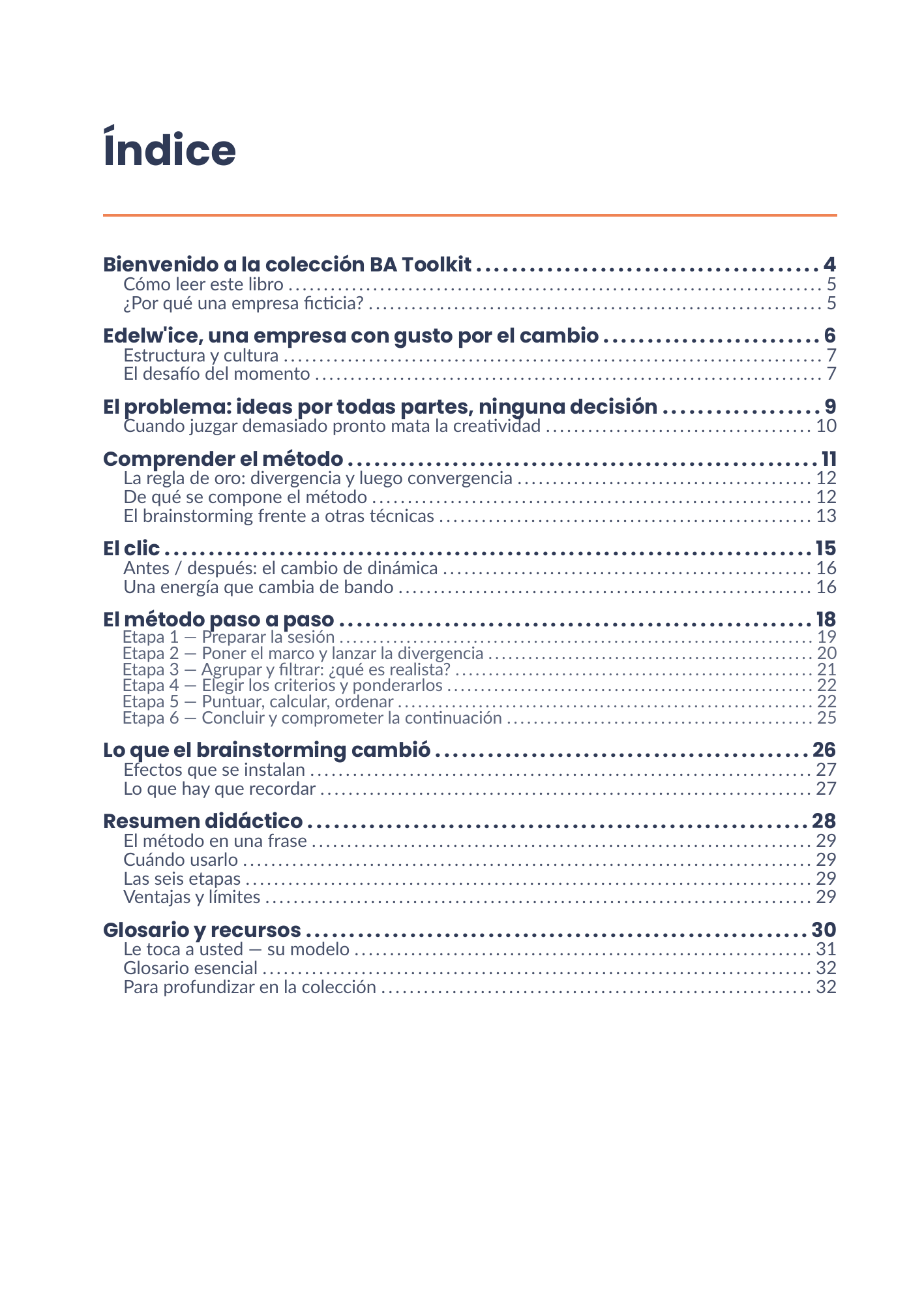 Índice completo del eBook 05 - Brainstorming