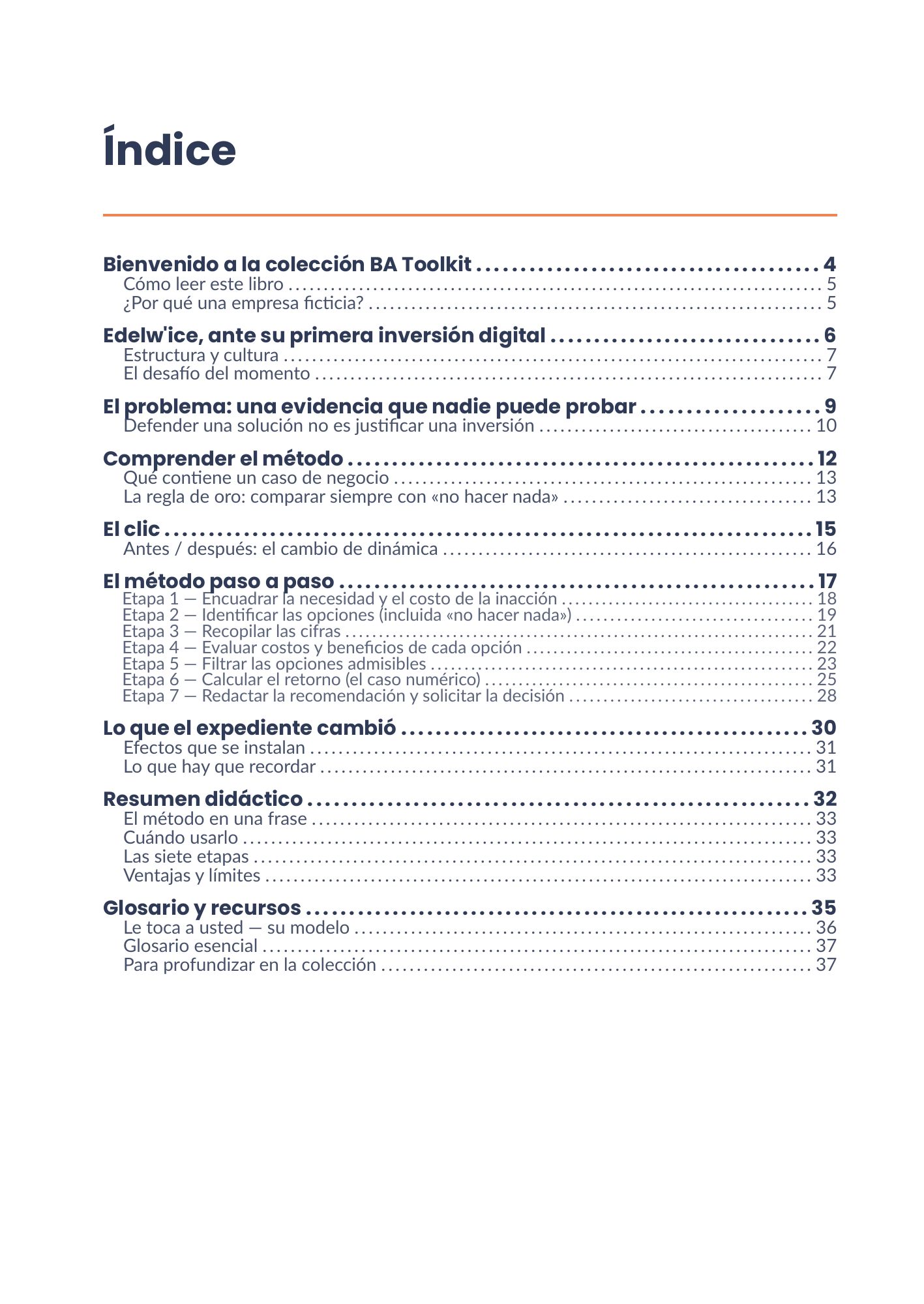 Índice completo del eBook 07 - Dossiers d'affaires