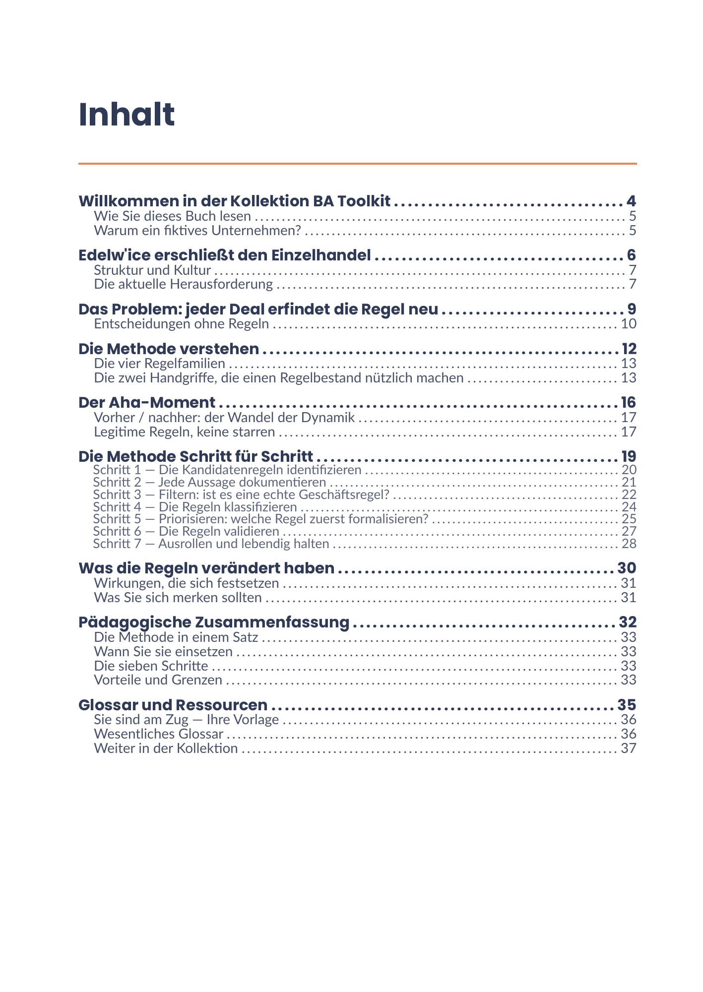 Vollständiges Inhaltsverzeichnis des E-Books 09 - Analyse des règles métier
