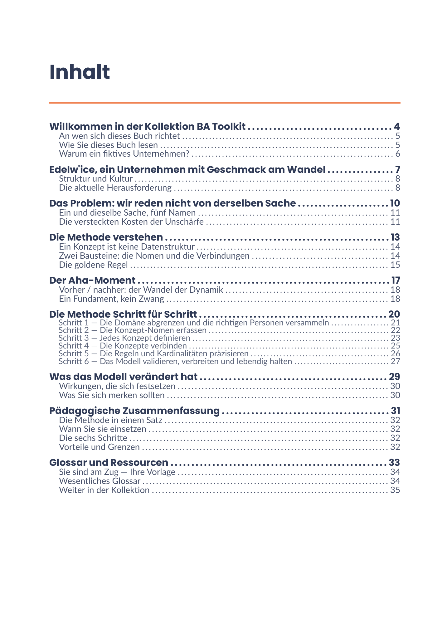 Vollständiges Inhaltsverzeichnis des E-Books 11 - Modélisation des concepts