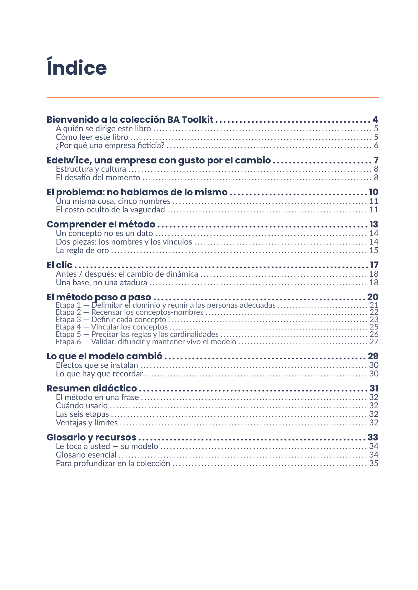 Índice completo del eBook 11 - Modélisation des concepts