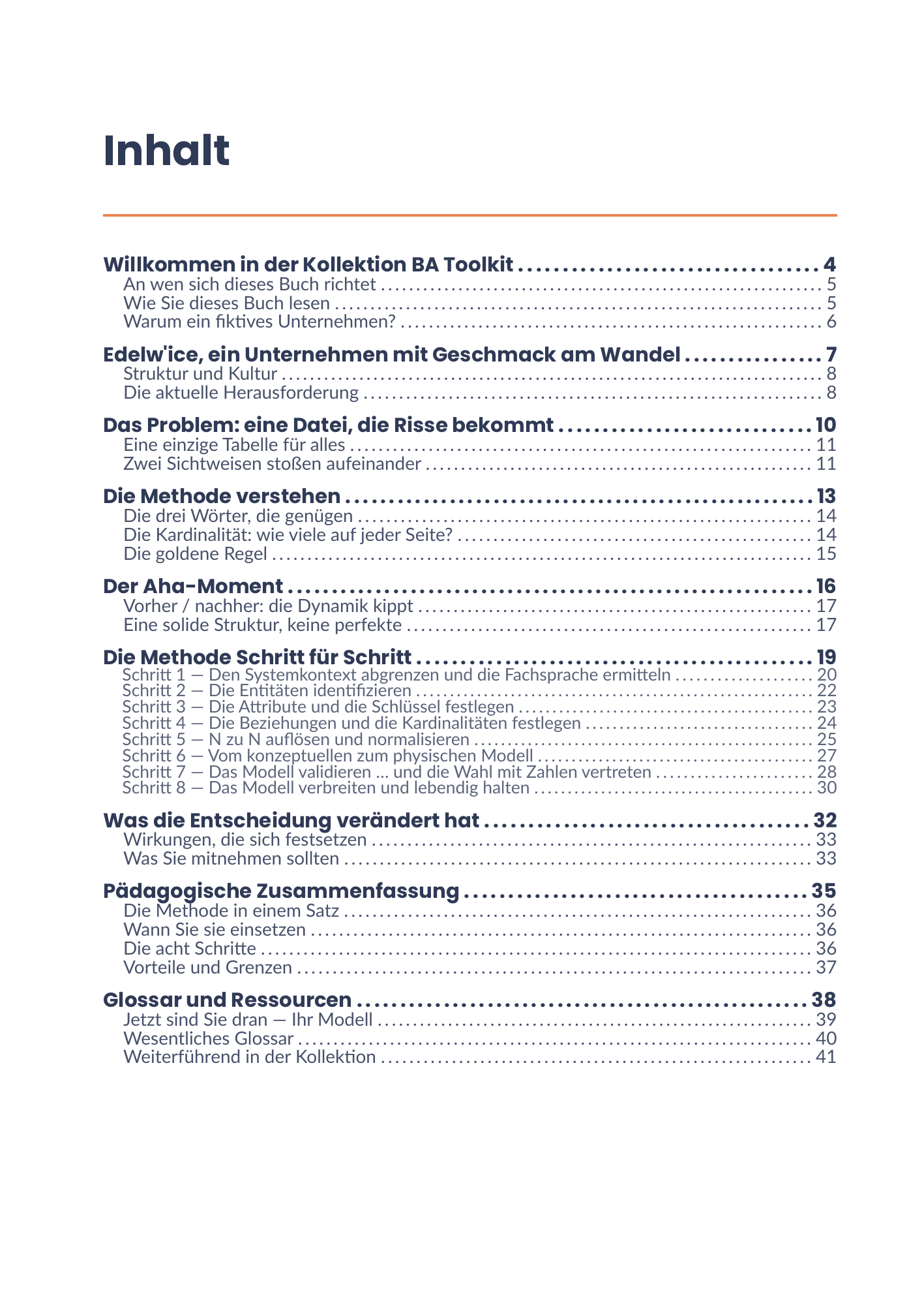 Vollständiges Inhaltsverzeichnis des E-Books 15 - Modélisation des données