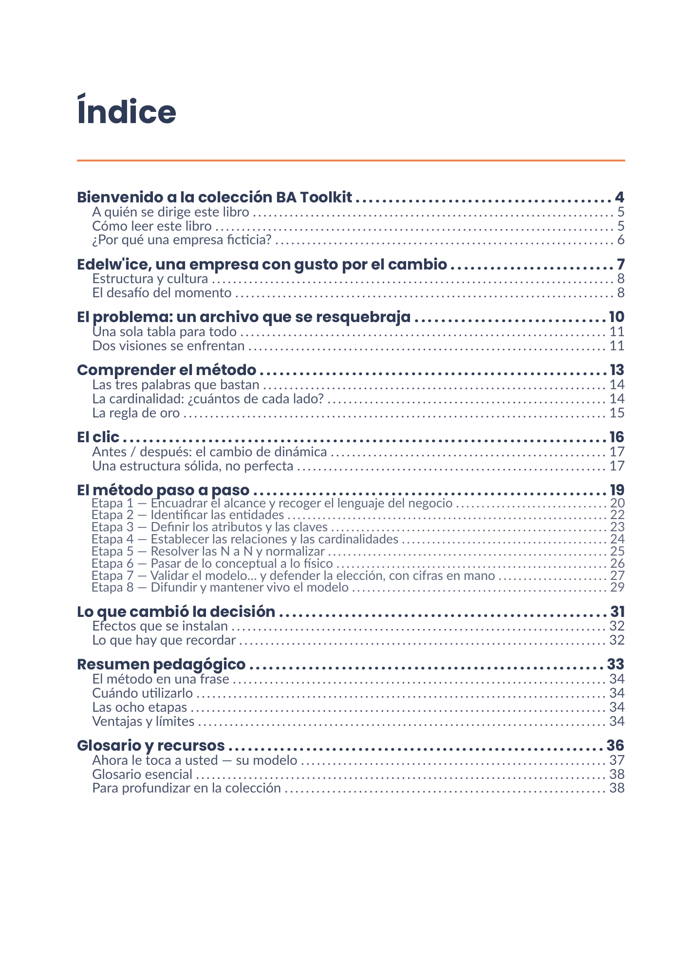 Índice completo del eBook 15 - Modélisation des données