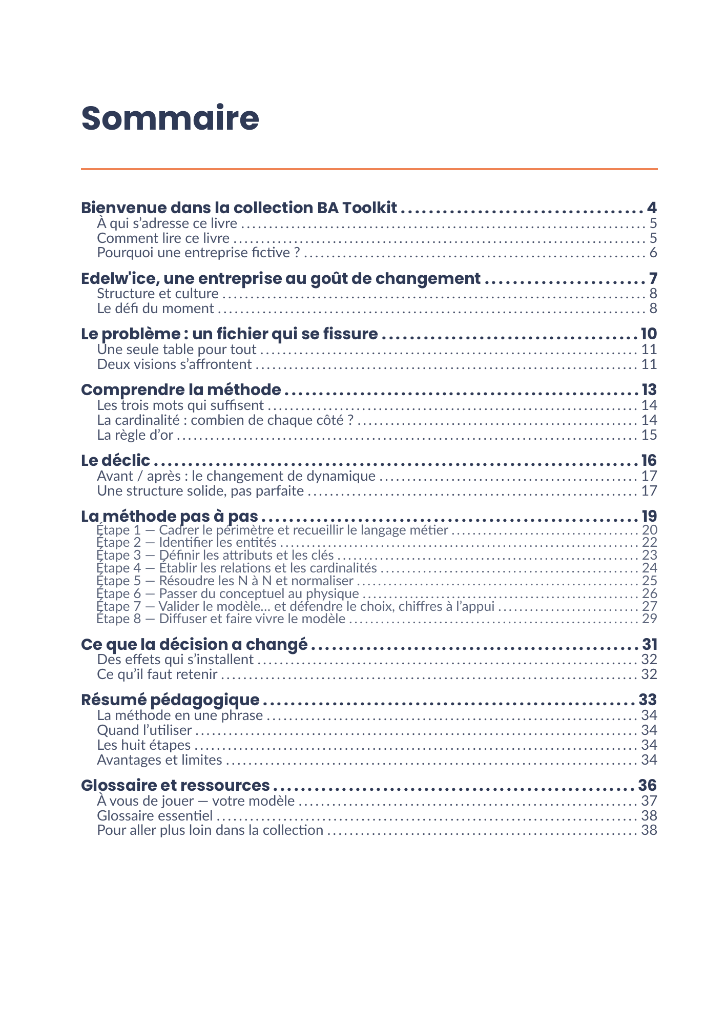 Sommaire complet de l'eBook 15 - Modélisation des données