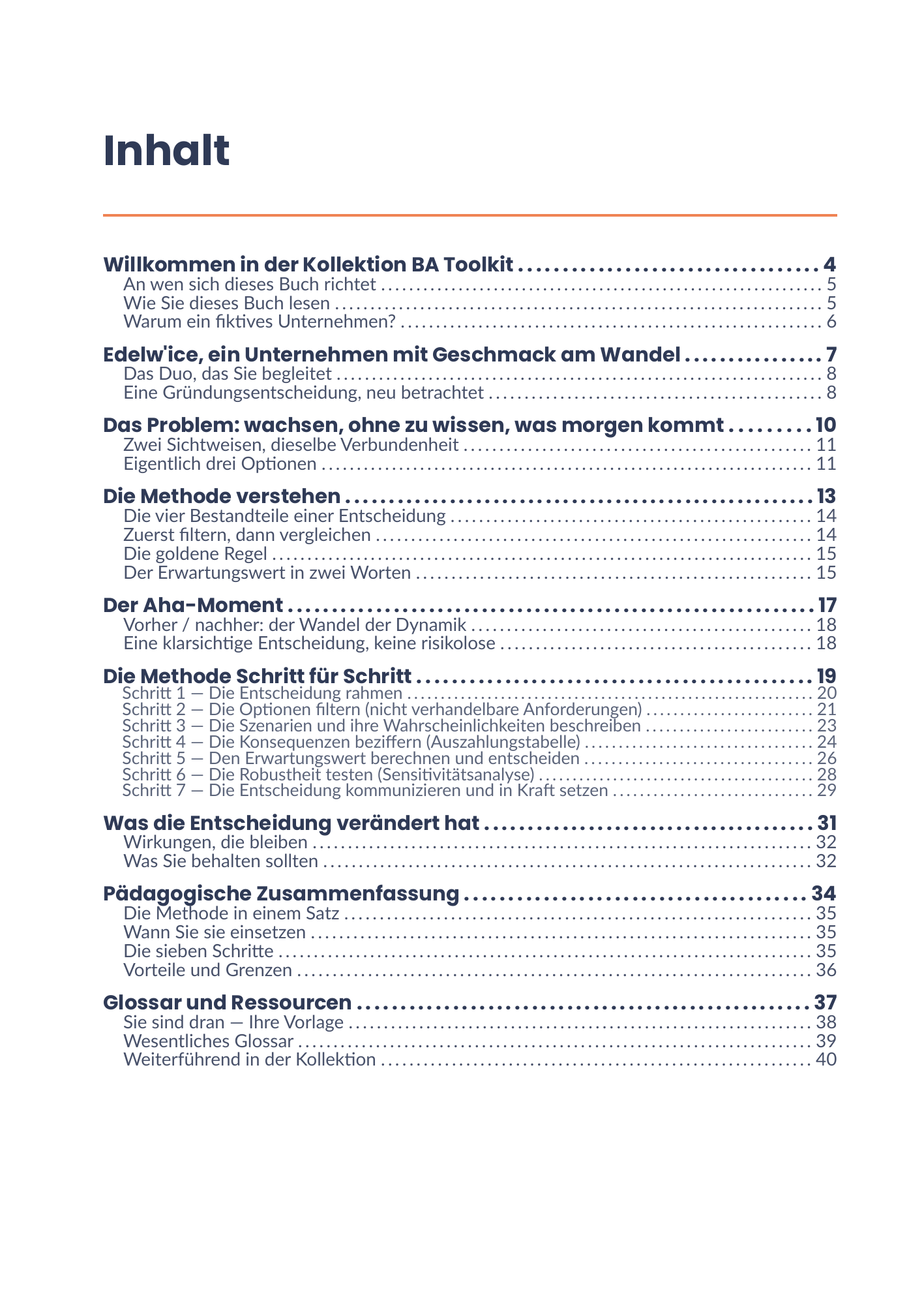 Vollständiges Inhaltsverzeichnis des E-Books 16 - Analyse décisionnelle