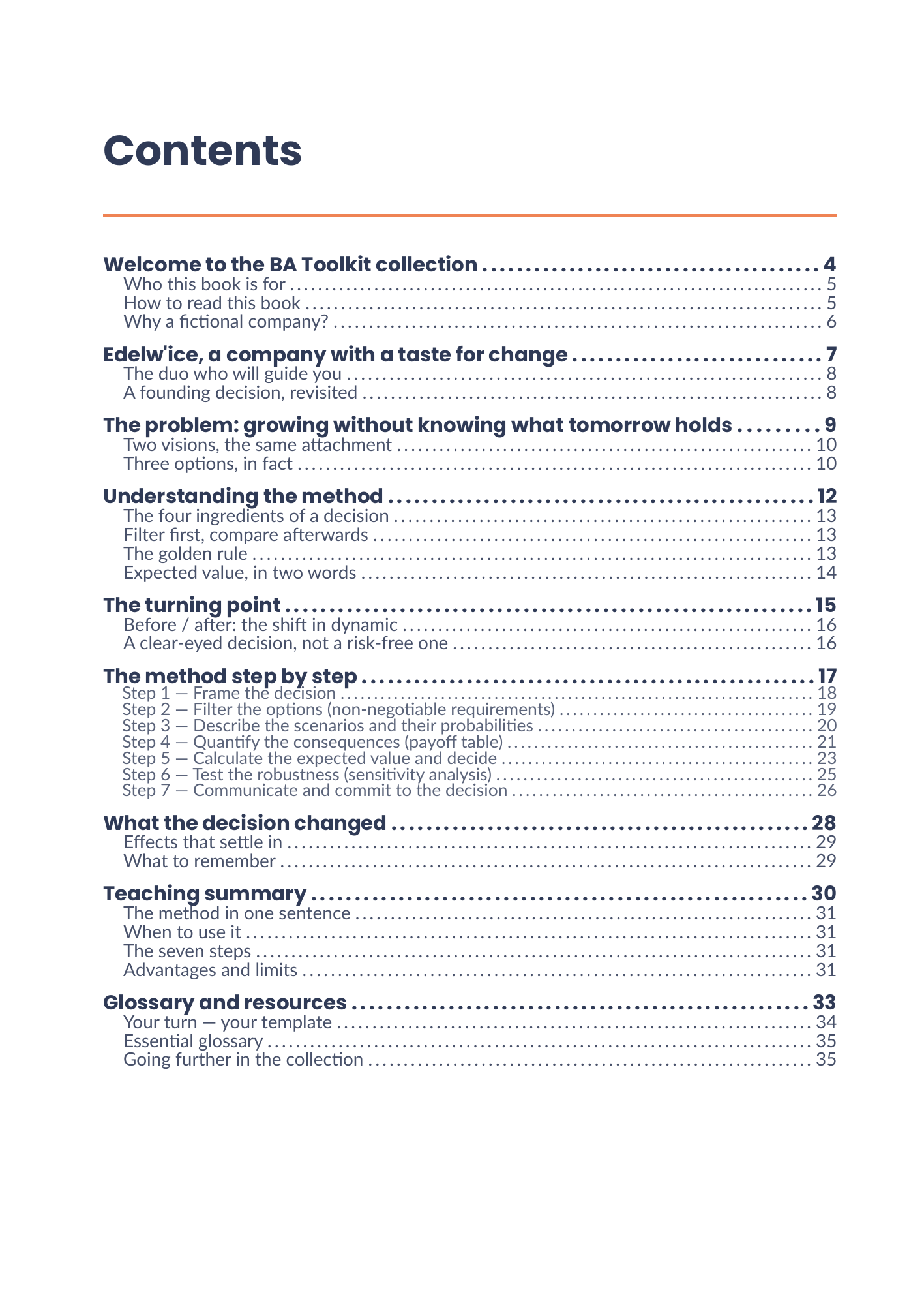 Full table of contents of the eBook 16 - Decision Analysis