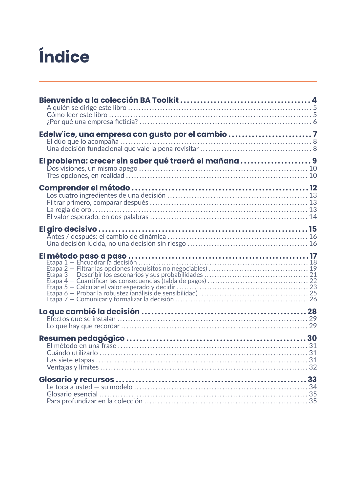 Índice completo del eBook 16 - Analyse décisionnelle