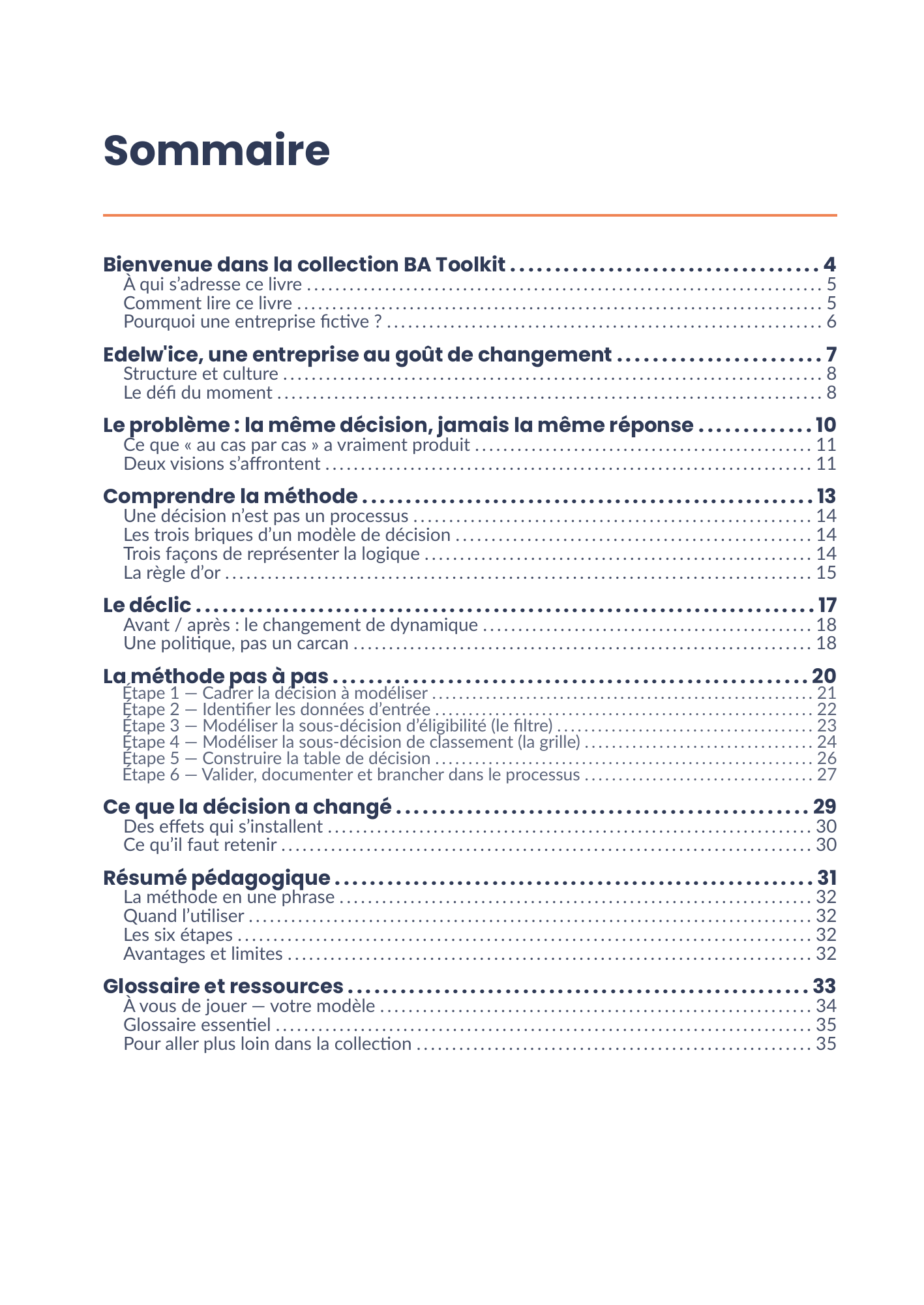 Sommaire complet de l'eBook 17 - Modélisation des décisions
