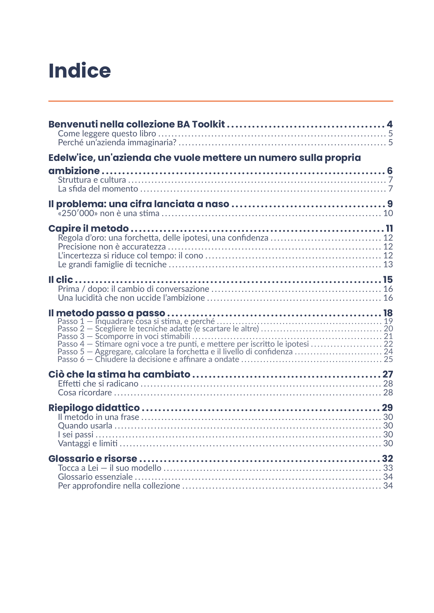 Indice completo dell'eBook 19 - Estimation