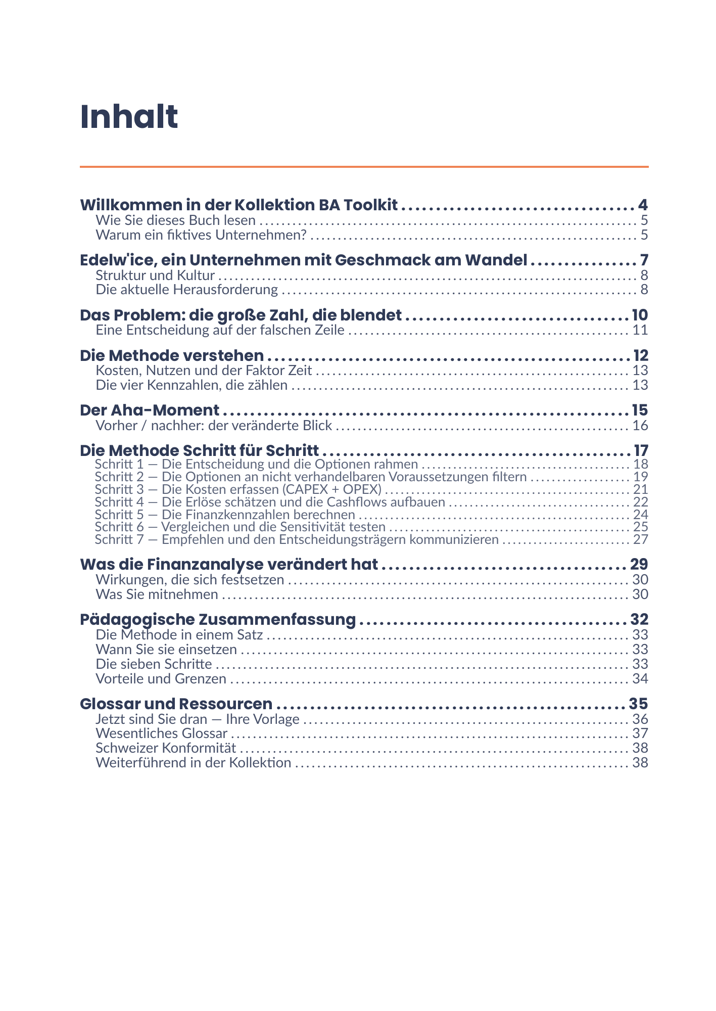 Vollständiges Inhaltsverzeichnis des E-Books 20 - Analyse financière