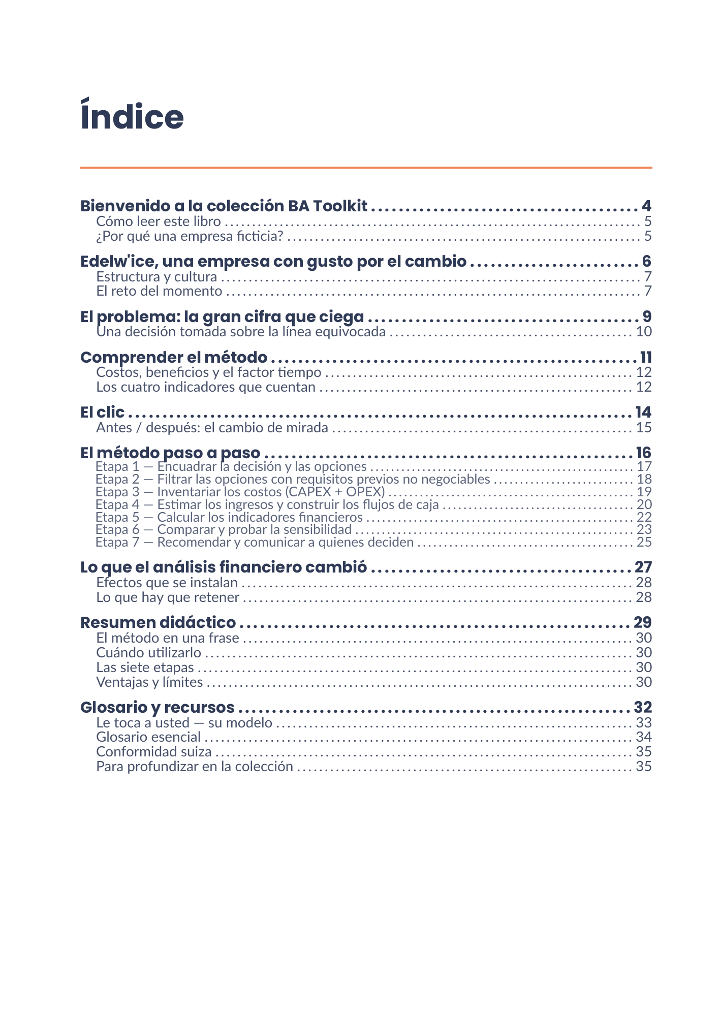Índice completo del eBook 20 - Analyse financière