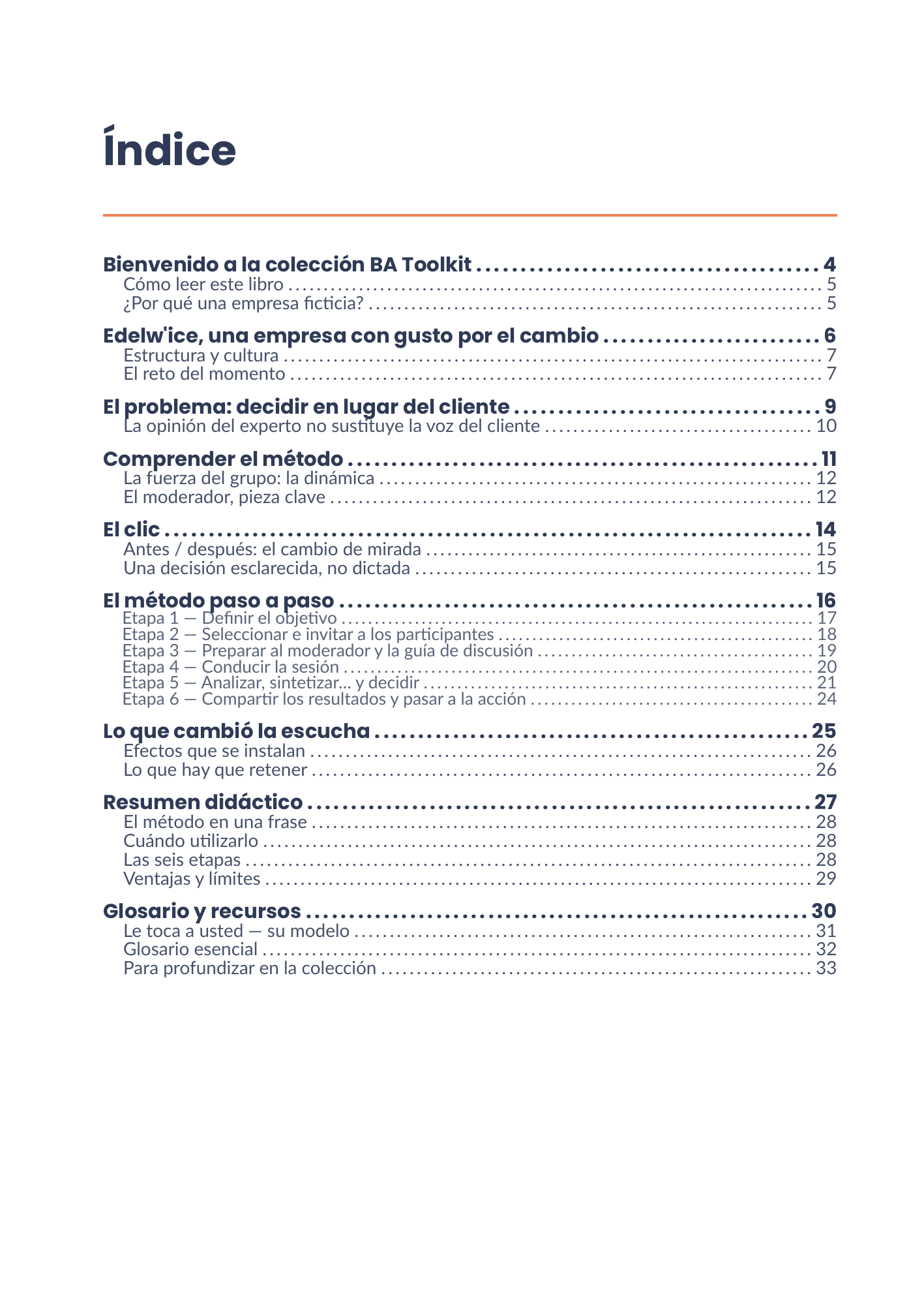 Índice completo del eBook 21 - Focus group