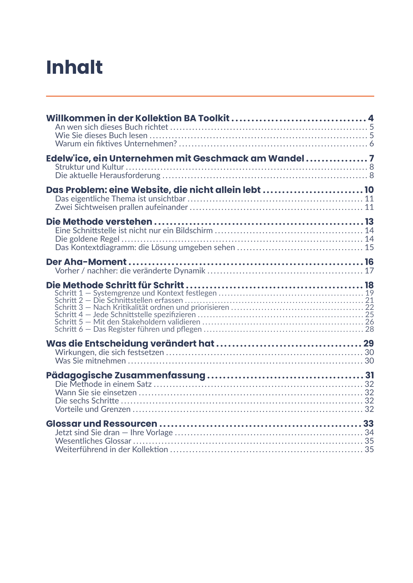 Vollständiges Inhaltsverzeichnis des E-Books 24 - Analyse d'interface