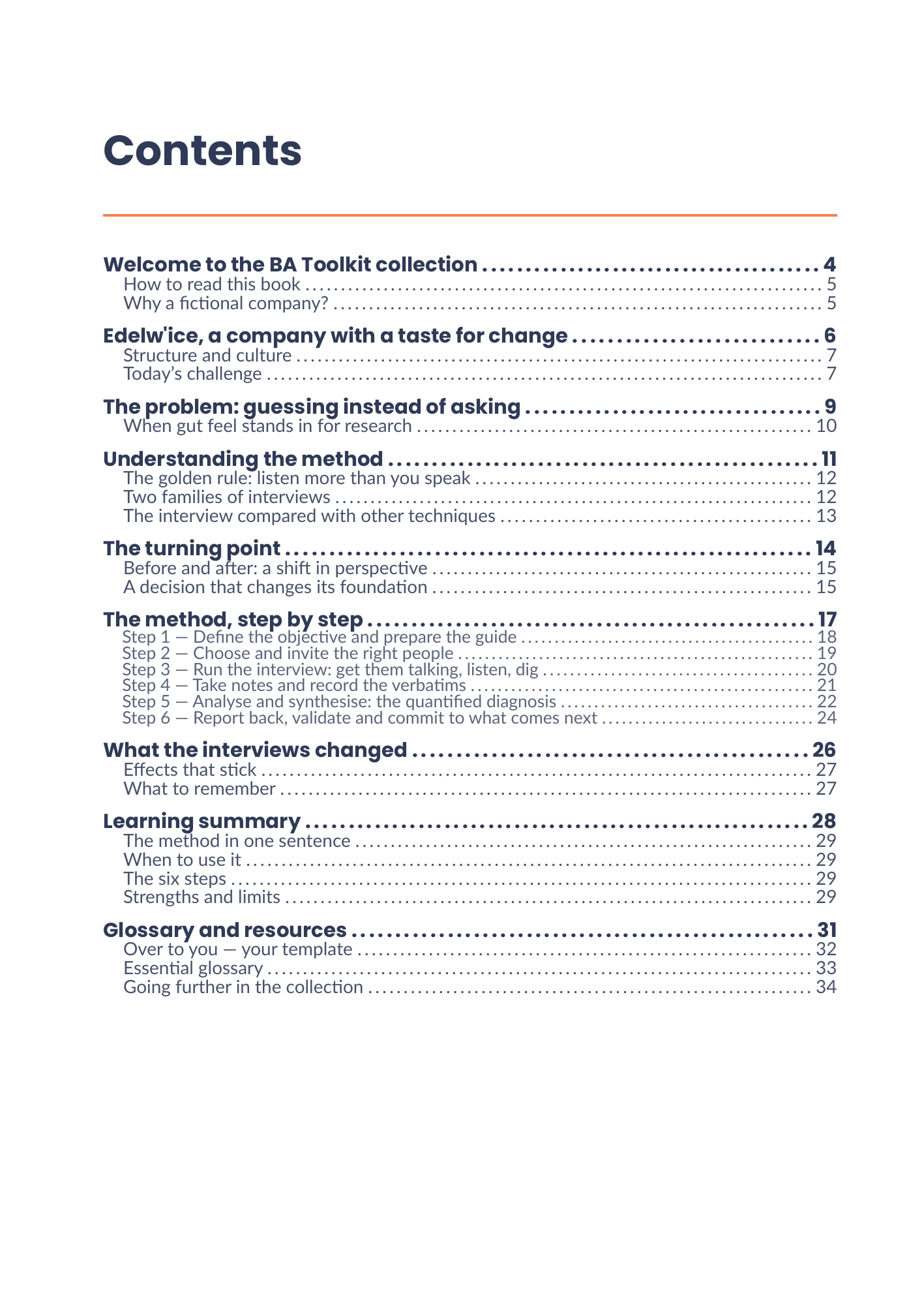 Full table of contents of the eBook 25 - Interviews