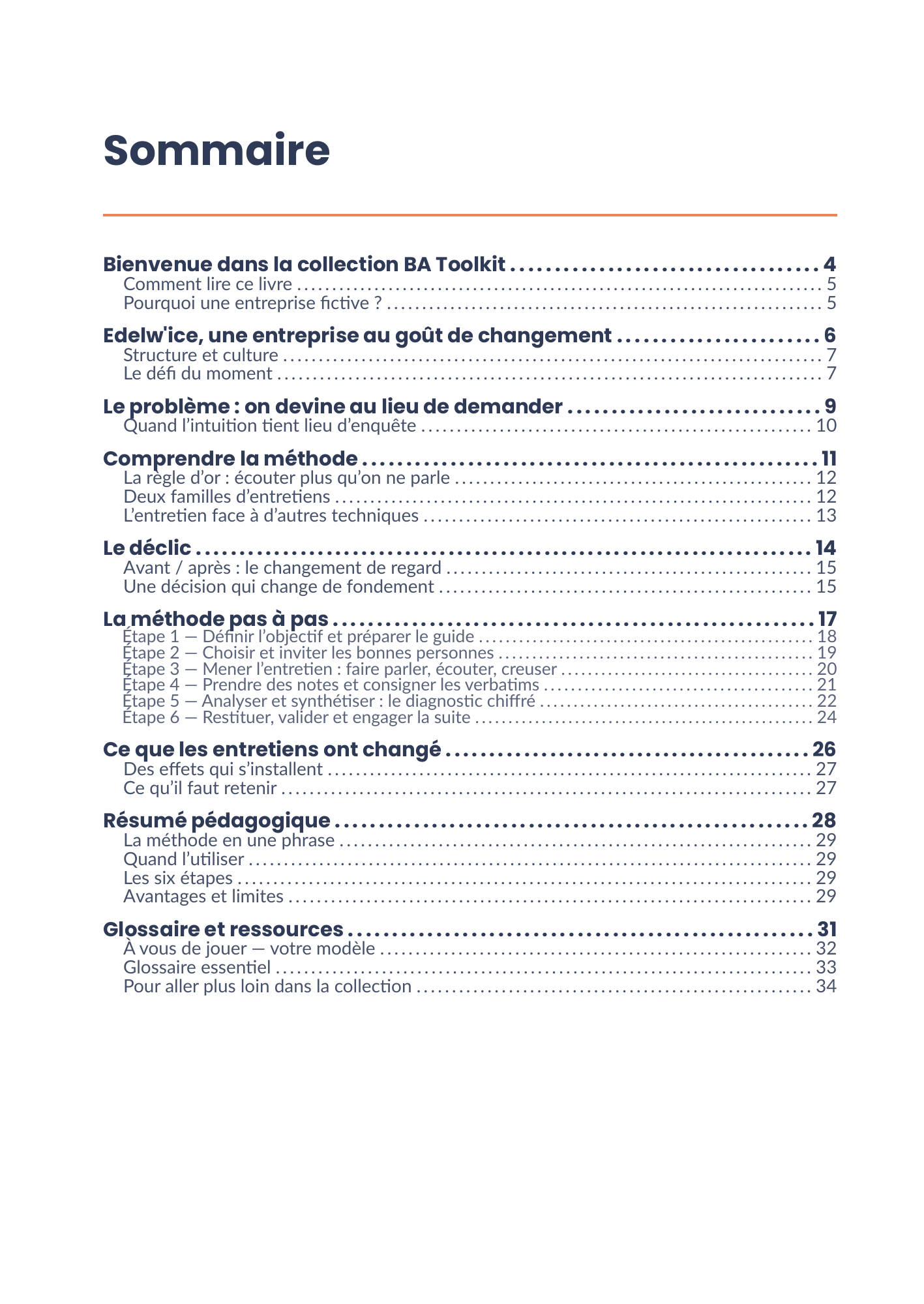 Sommaire complet de l'eBook 25 - Entretiens