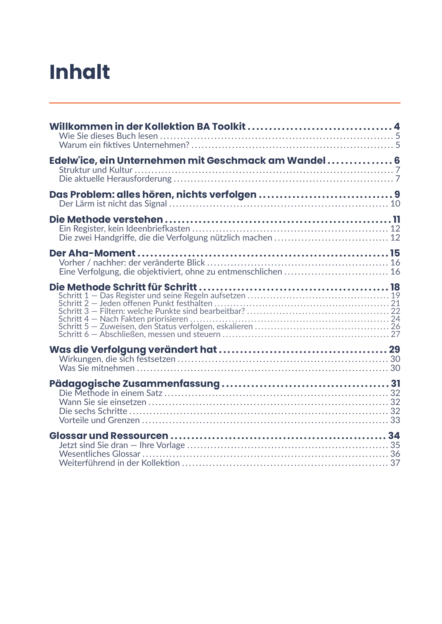 Vollständiges Inhaltsverzeichnis des E-Books 26 - Gestion des points de suivi