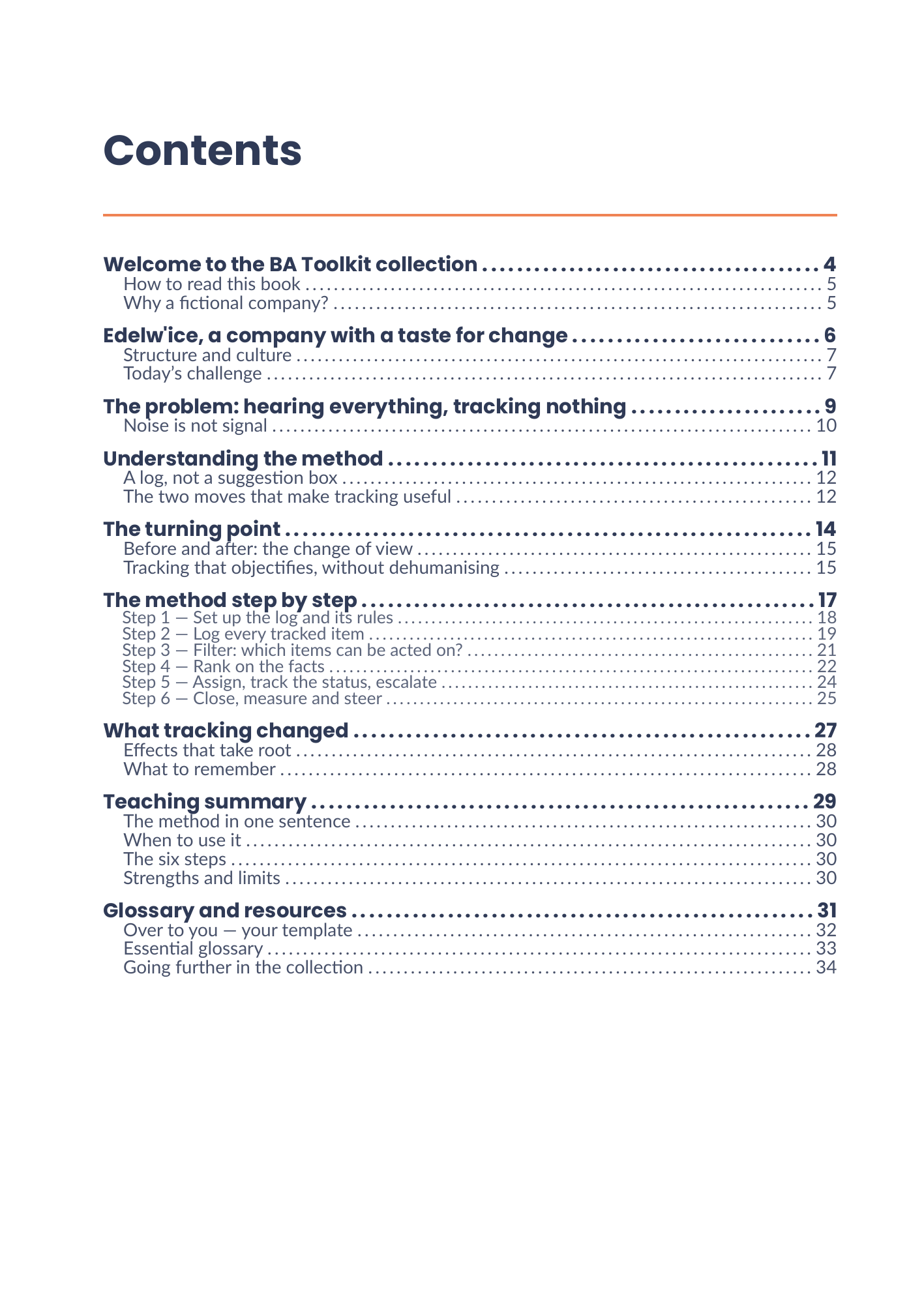Full table of contents of the eBook 26 - Item Tracking